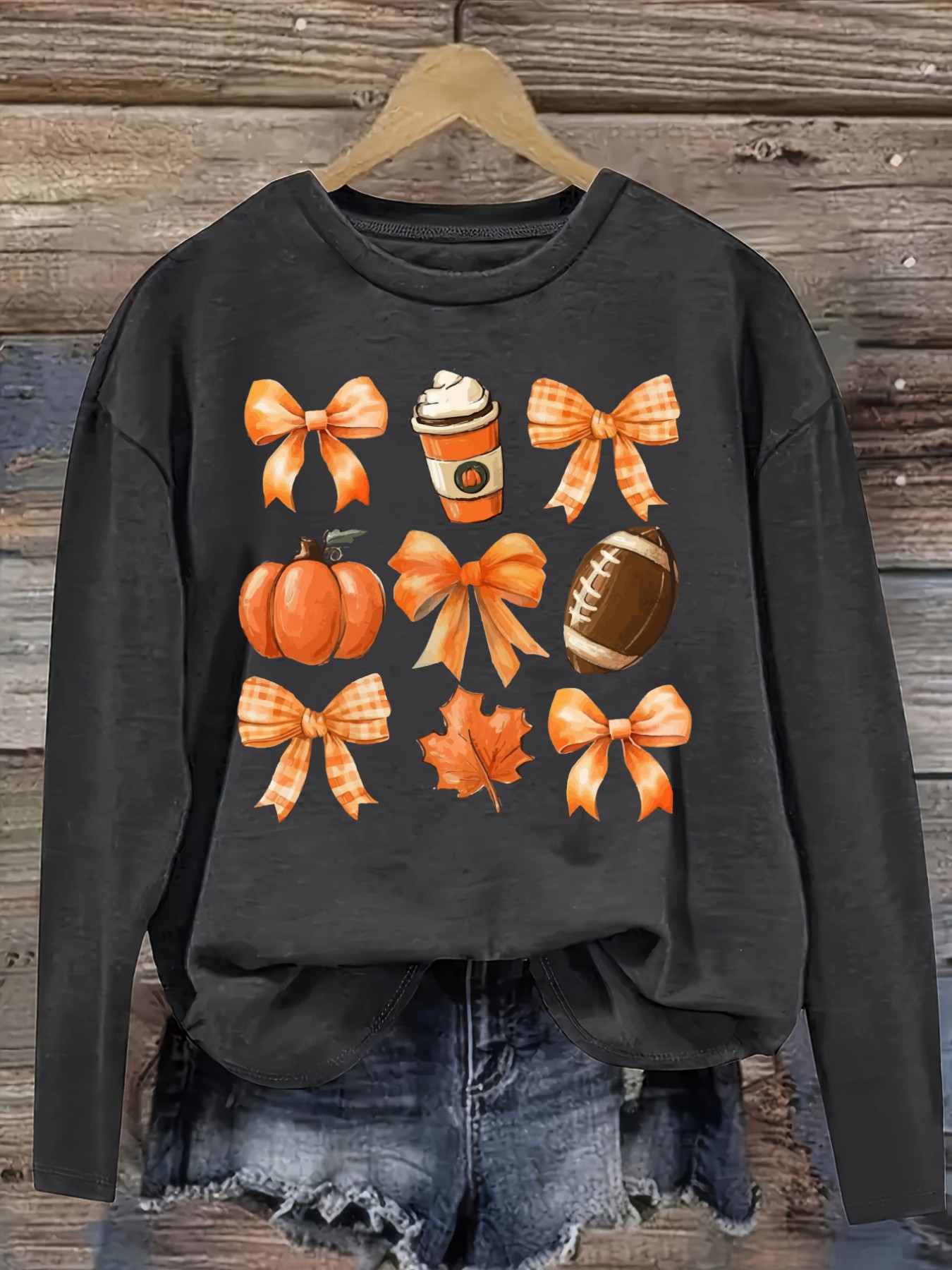 Women's Casual Long Sleeve Cre - огляд і ціна Coffee & Tea Ken'S House