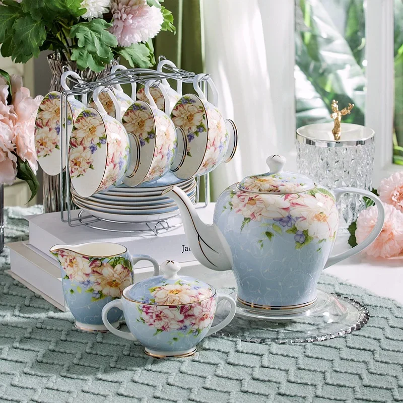 Pink Blue Flower Bone china Co - огляд і ціна Coffee Tea Creamer