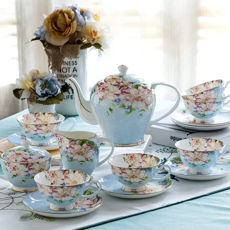 Pink Blue Flower Bone china Co - огляд і ціна Coffee Tea Creamer