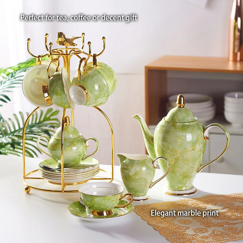 Marble Bone China Coffee Set M - огляд і ціна Coffee Tea Creamer