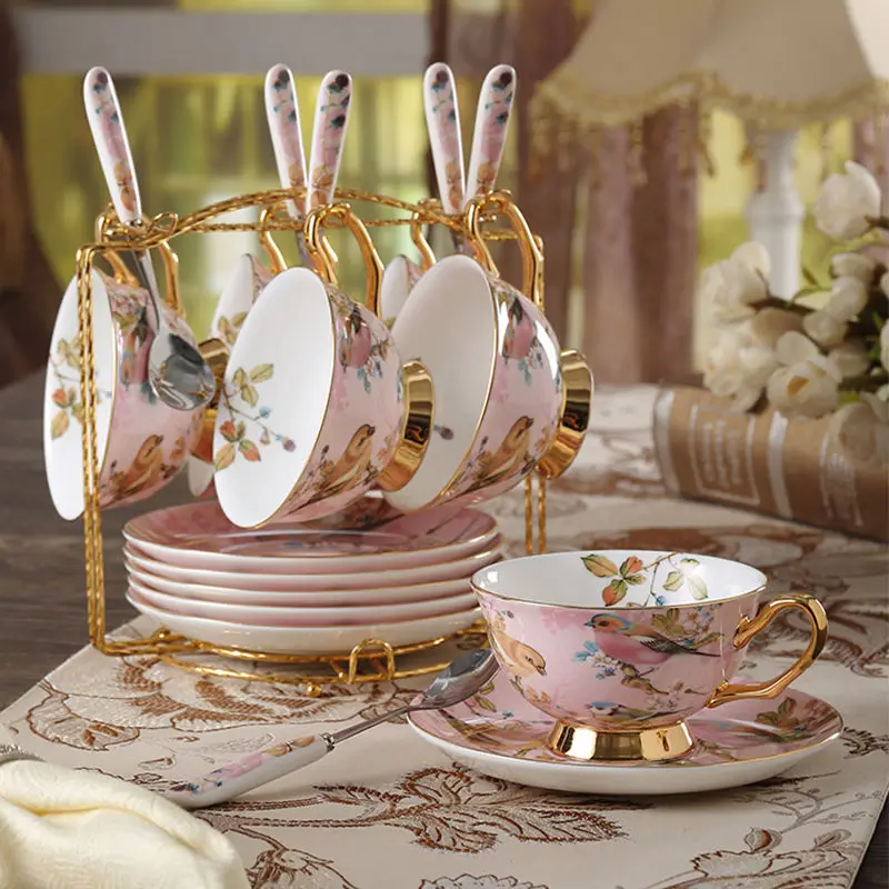 Bone china Coffee Cup Set Pink - огляд і ціна Coffee Tea Creamer