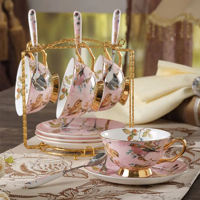 Bone china Coffee Cup Set Pink - огляд і ціна Coffee Tea Creamer