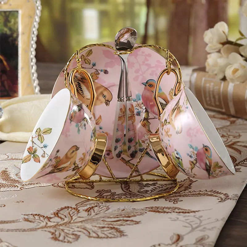 Bone china Coffee Cup Set Pink - огляд і ціна Coffee Tea Creamer
