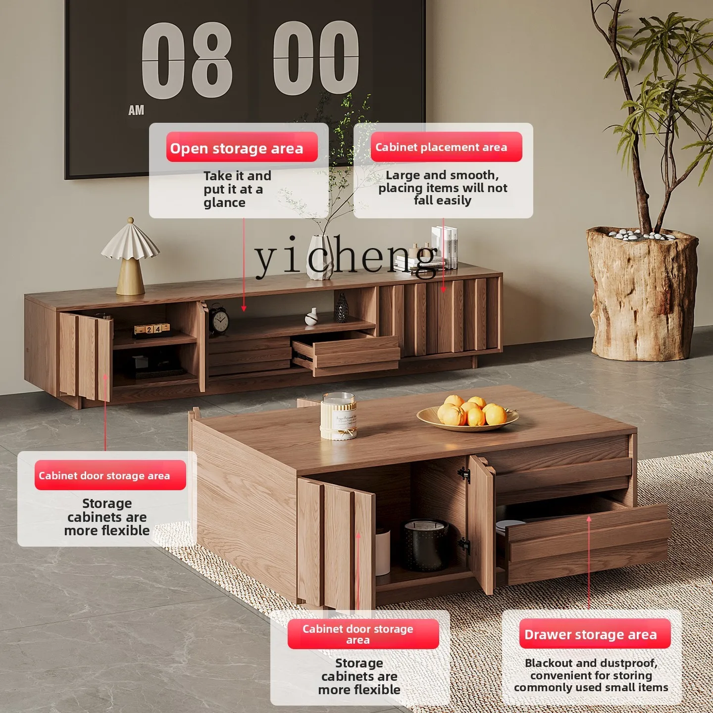 GZ Solid Wood TV Cabinet Stora - огляд і ціна Coffee & Tea Ken'S House